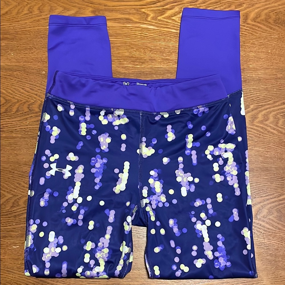 Under Armour Youth Purple Patterned Leggings (youth lg)